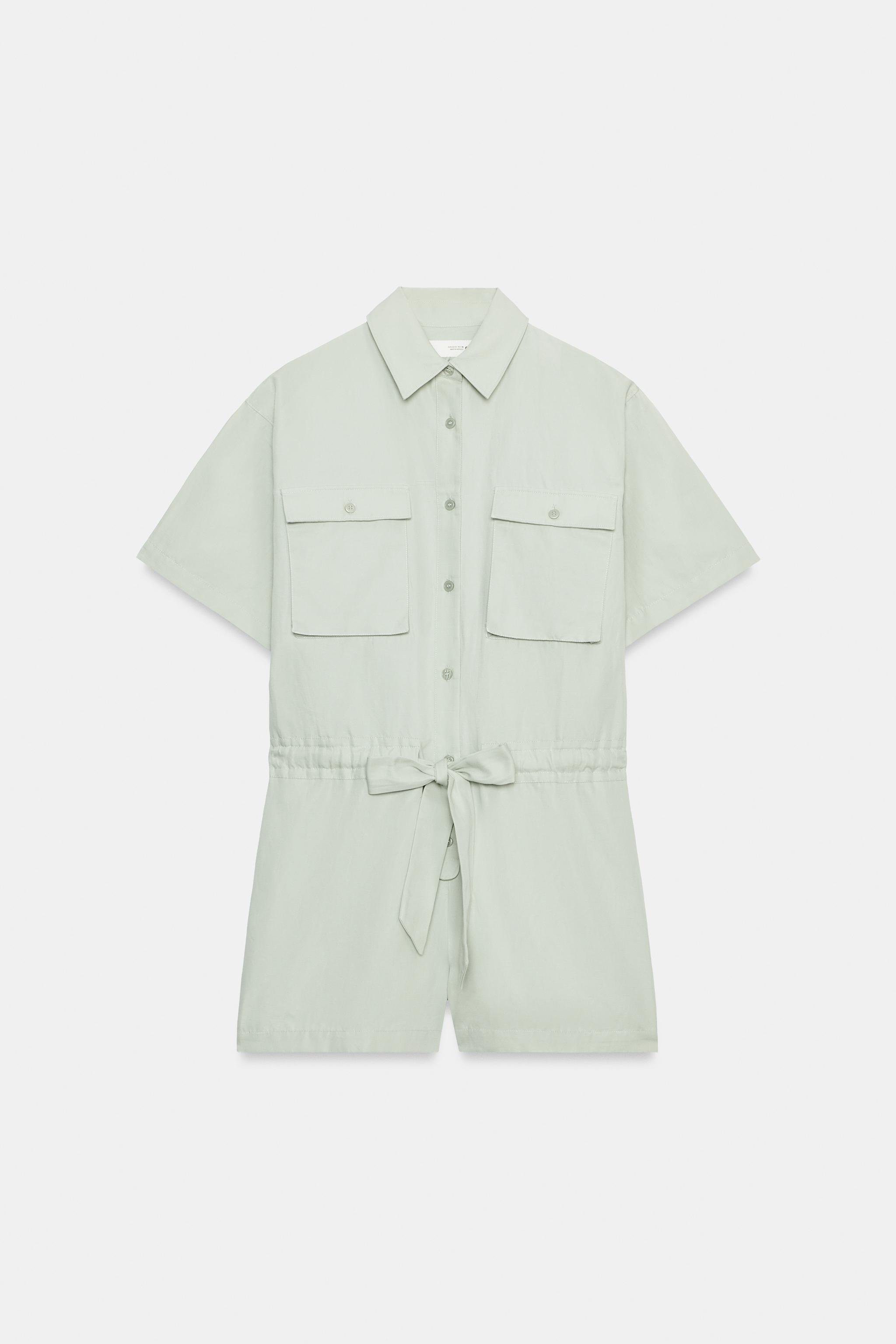 ZW COLLECTION BELTED SHIRT JUMPSUIT